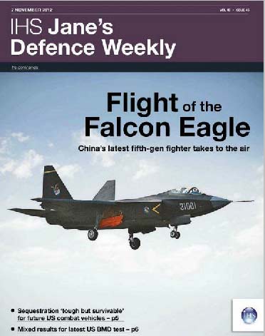 最新一期的简氏封面,大标题配歼-31试飞图。 最新一期的简氏封面,大标题配歼-31试飞图。