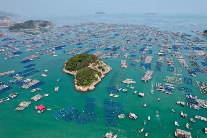 航拍福建连江“海上牧场”