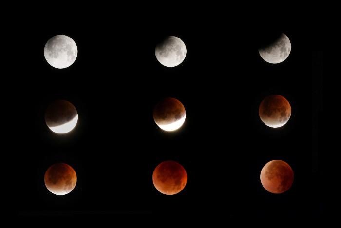 “红月亮”现身苍穹 天宇上演月全食天象奇观