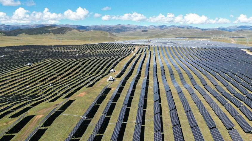 超4000米海拔光伏基地成牦牛“天幕餐厅”